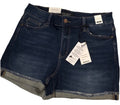 Judy Blue Women's Denim Cut Off Shorts XL Mid Rise Blue Raw Hem 5-Pocket