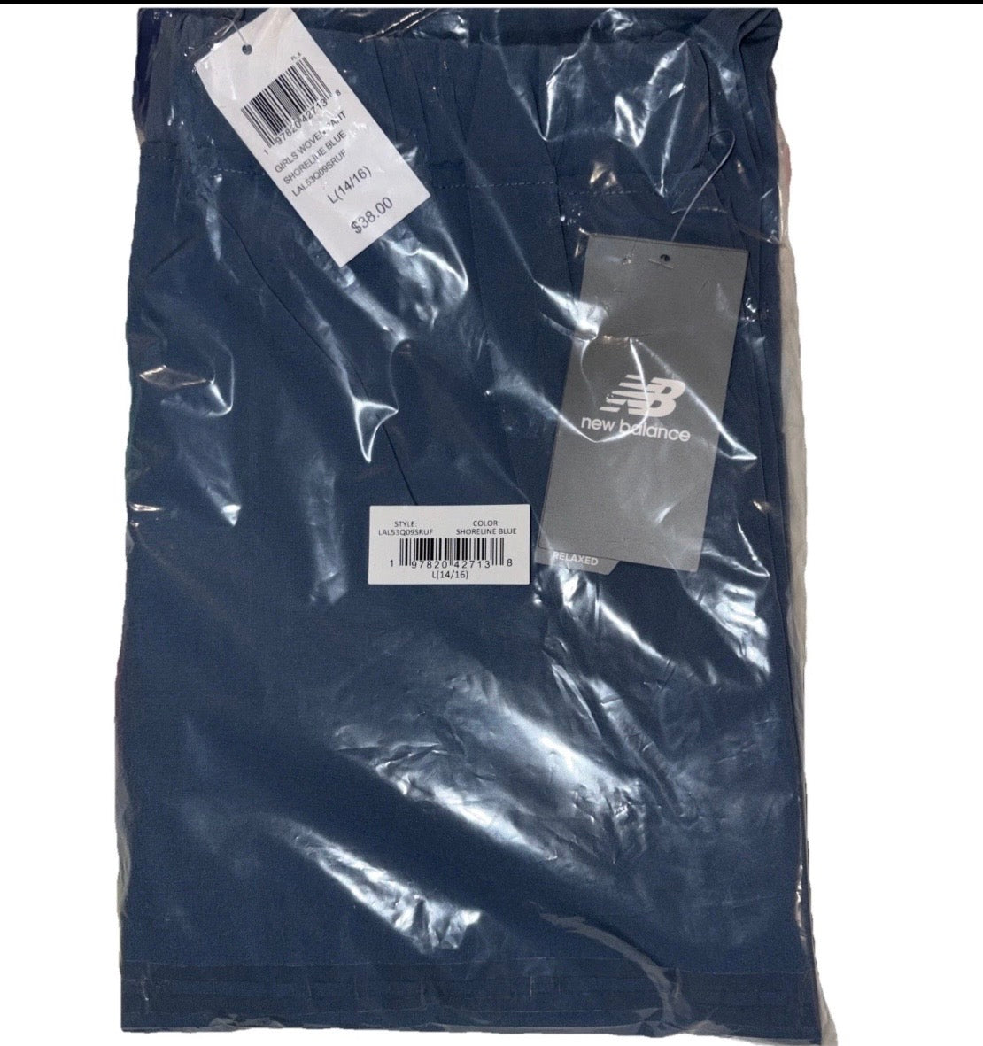 New Balance Relaxed Fit Jogger /Cargo Pants Shoreline Blue  Drawstring L (14-16)