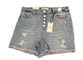 Judy Blue Women's Light Blue Denim Cut Off Shorts High Rise Distressed Button XL
