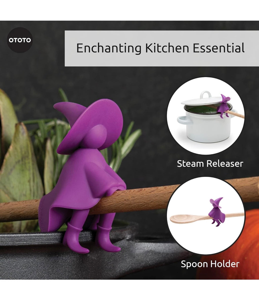 New Ototo Agatha Spoon Holder & Steam Releaser Purple Silicone
