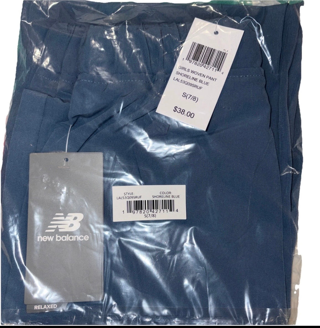 New Balance Relaxed Fit Jogger /Cargo Pants Shoreline Blue  Drawstring S (7/8)