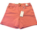Judy Blue Women's Rose Denim Shorts Size Large High Rise 5-Pocket Zip Closure