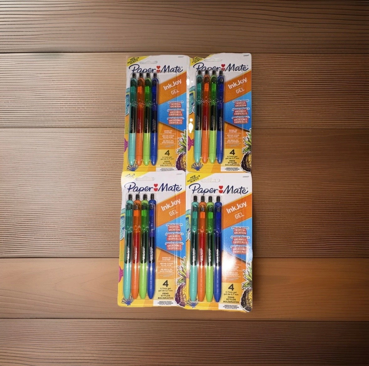 Four 4 packs of Inkjoy Tropical Vacation Gel Pens