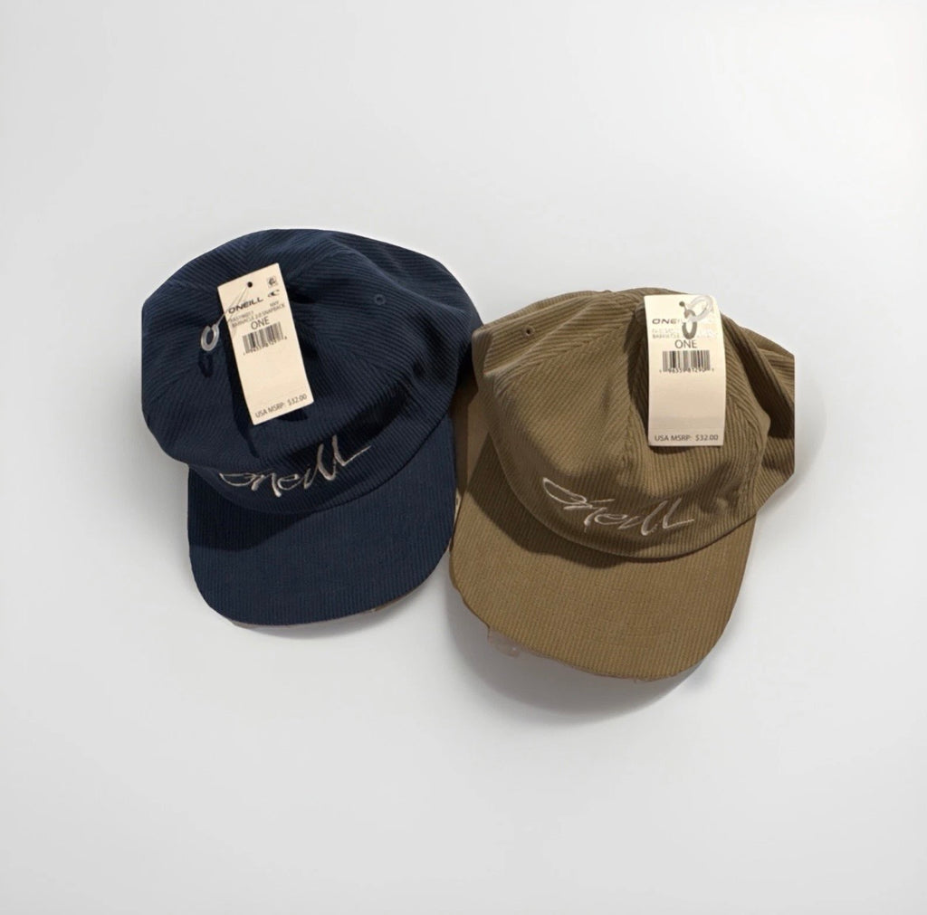 O'Neill Script Logo Snapback Caps Lot of 2 Blue & Brown Adjustable One Size